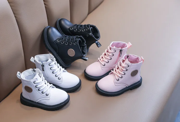 Kinder Mode Lässig Kleinkind Jungen Mädchen Herbst Winter Leder Stiefel Kinder Happysteps Lauf Sport Schnee Schuhe Größe_voghion.com