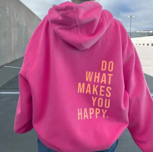 Women's Clothing autumn and winter women's plus velvet Do What Makes loose fashion hoodie sweater