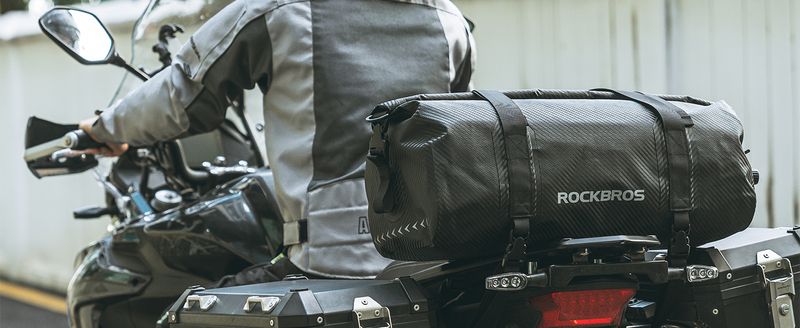 ROCKBROS 30L Motorcycle Lage Bag, Waterproof, Rear Trunk, Black_voghion.com