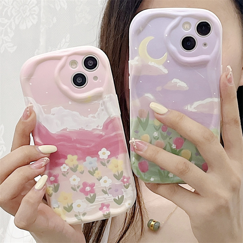 Shockproof Phone Case With Purple Flowers For Iphone Compatible_voghion.com