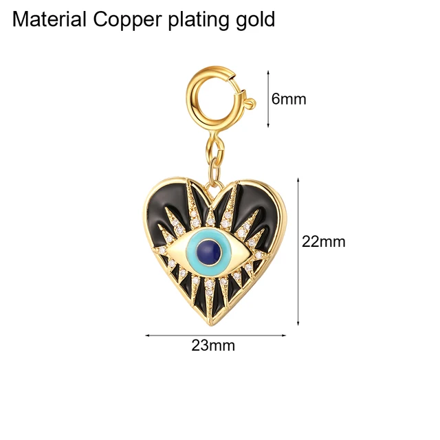 Cute Heart Rose Flower Necklace for Women Evil Blue Eye Star Pendant Pearl Simulated Crystal Gold Color Collars_voghion.com