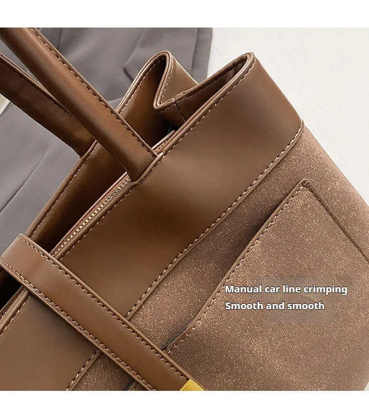 Damen Große Kapazität Pendler Nischendesign Lässig Alles Einfache Mode Pu Textur Einzelne Schulter Tragbarer Eimer_voghion.com
