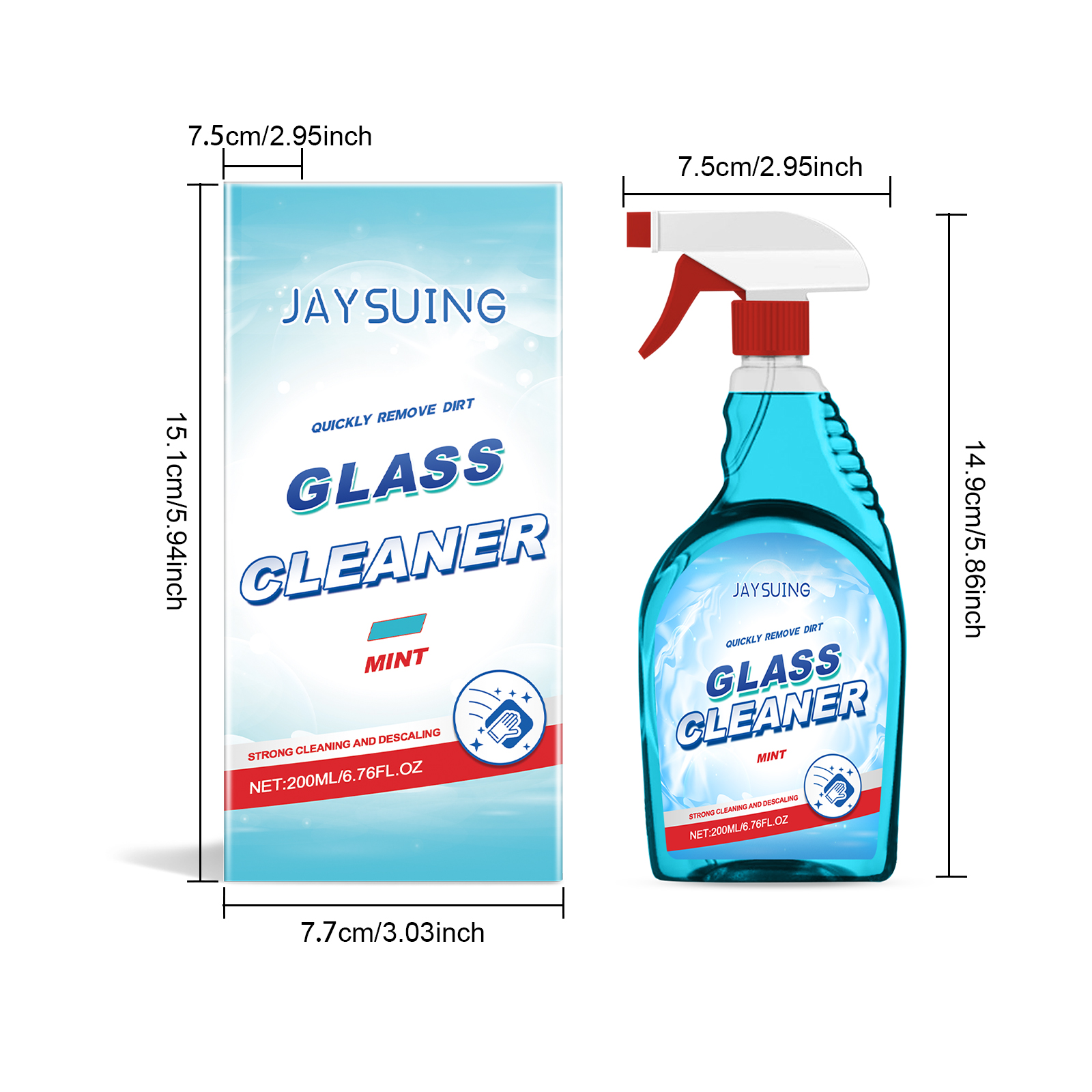 Jaysuing Peppermint Glass Decontamination Cleaner Removes Oil And Dust To Clean Stained Glass Crystal Clear_voghion.com
