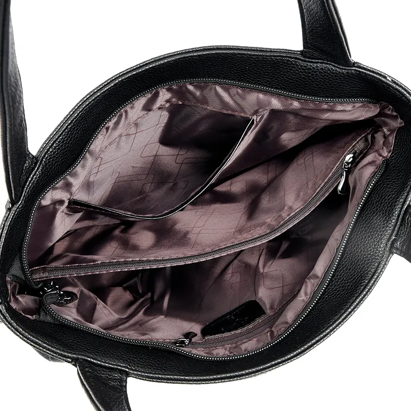 Hochwertige weiche Leder-Schulter-Umhängetaschen für Frauen mit großer Kapazität Tasche Marke Designer Casual Handtasche Sac A Main_voghion.com
