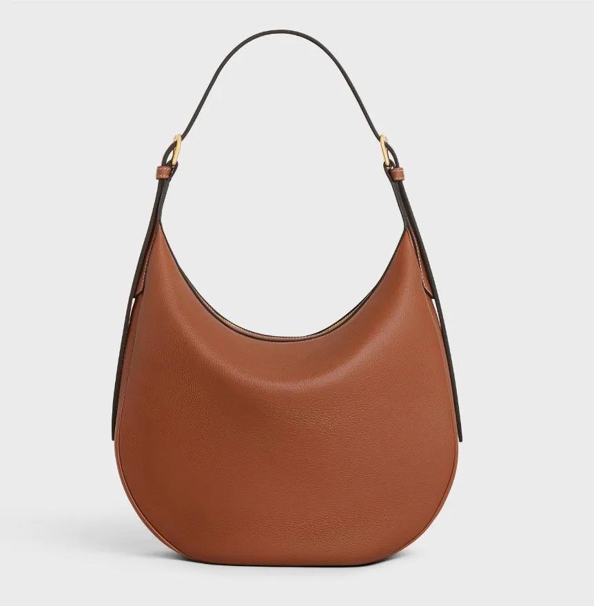 Borsa a tracolla da donna in tela con chiusura a zip, morbida in vera pelle, di alta qualità, da indossare sotto le ascelle_voghion.com