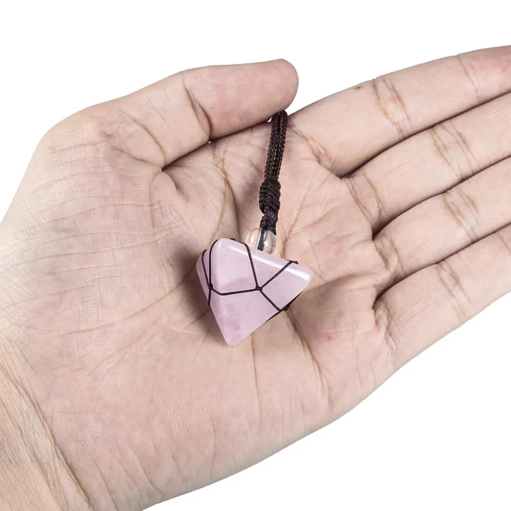 Ogrlice z obeski Healing 7 Chakra Crystal Stone Ogrlica iz naravnih dragih kamnov v obliki piramide z nastavljivo vrvico Ženske Moški_voghion.com