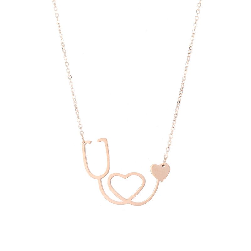 Hot Selg Fashionable Personalized Stethoscopes, Heart-shaped Hollow Out Pendants, Necklaces, And Accessories_voghion.com
