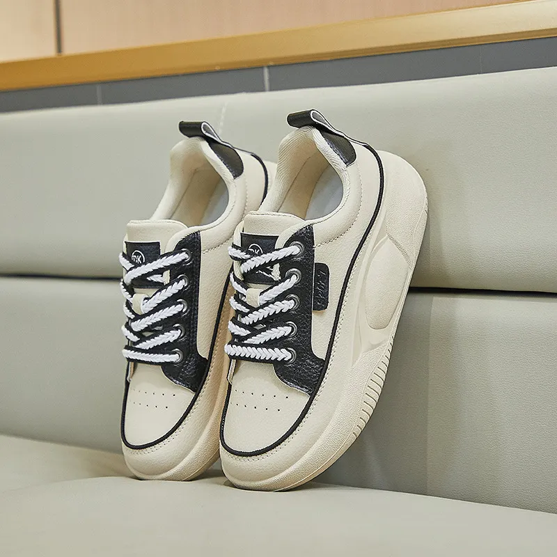 Thick Soled Shallow Low Cut Dad with Mesh for Comfortable Breathability Minimalist and Versatile Casual Board Shoes_voghion.com