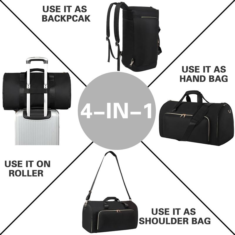 Reise-Kleidertasche, umwandelbare Kleidertasche, verschleißfest, faltbar, zum Aufhängen, kann quer über den Körper_voghion.com
