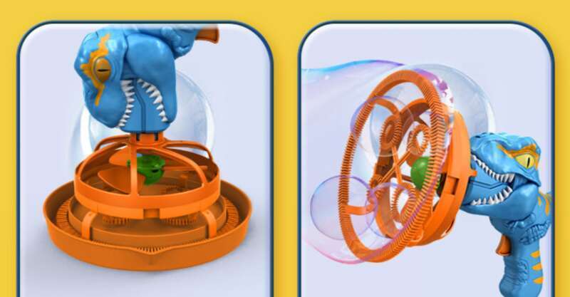 【 96% Positive Review Rate 】 New Electric Internet Famous Gun, Children's Handheld Automatic Bubble Machine, Dinosaur_voghion.com