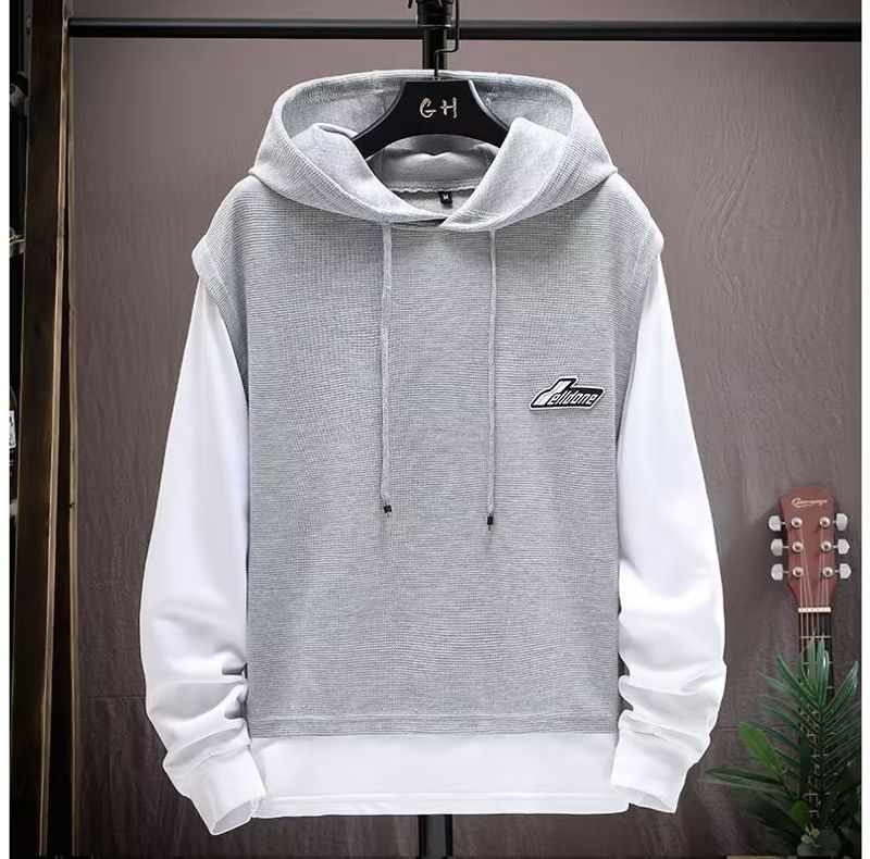 Abbigliamento da uomo, tuta con felpa a nido d'ape, abbigliamento sportivo casual autunnale da uomo, pantaloni a maniche lunghe per ragazzi_voghion.com