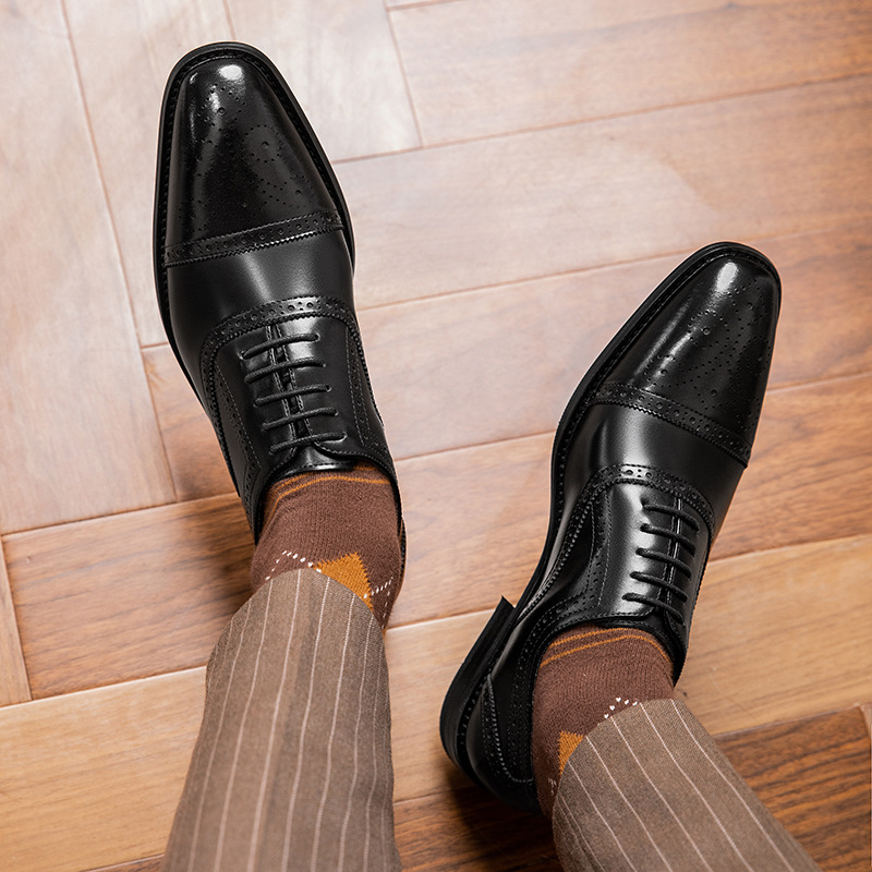 Große Brogue Herrenschuhe aus geschnitztem, modischem, atmungsaktivem Echtleder, Business, formelle Oxford-Hochzeitsschuhe_voghion.com