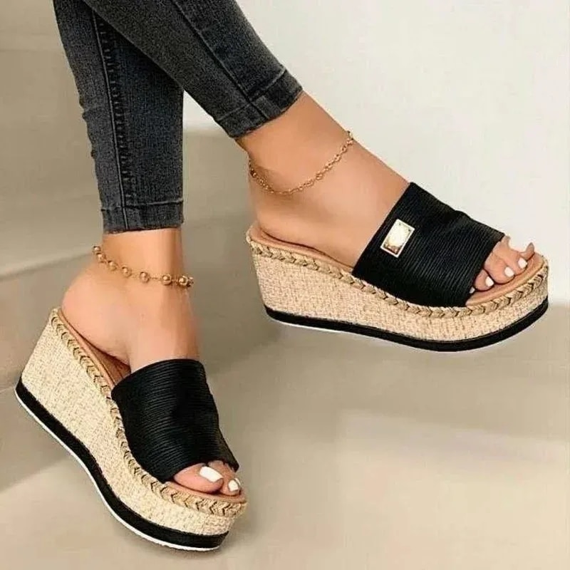 Womens High Heels Sandal Thick Bottom Casual Ladies Leisure Summ Wedges Sandals Woman Shoes Women Platform Mules