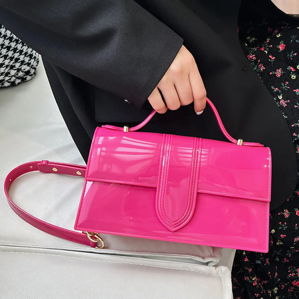 Borsa a tracolla casual da donna, con tracolla regolabile, in pelle verniciata, grande capacità, piccola, estiva, da spiaggia_voghion.com