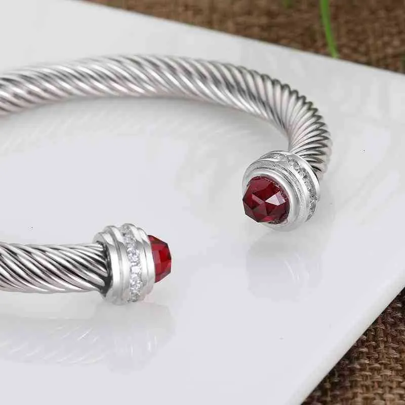 Twisted Cable Cuff Bracelet For Women Silver Designer Bangle_voghion.com