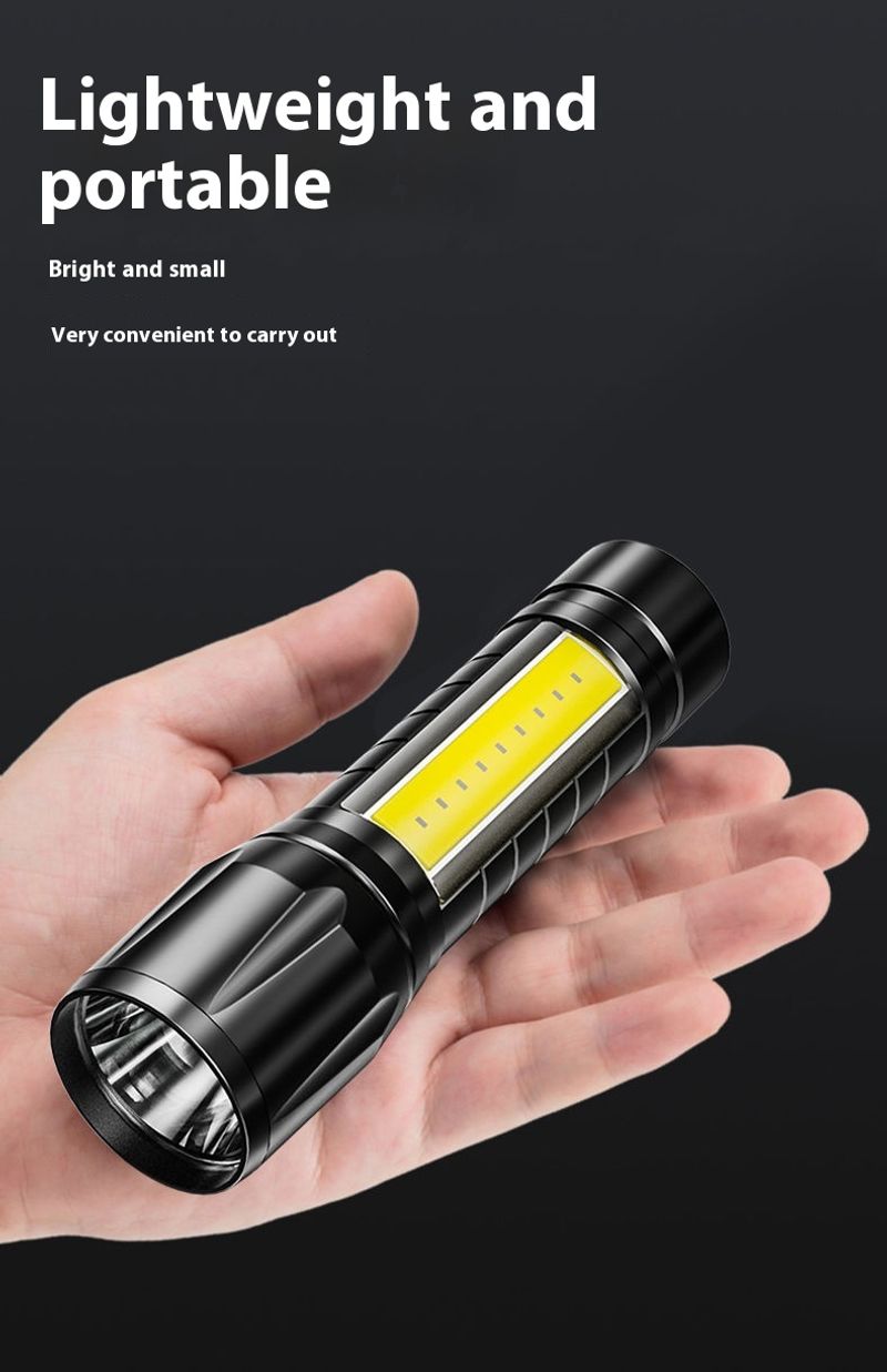 Lanterna, carregamento USB forte, luz de emergência doméstica brilhante para ambientes externos, longo alcance, à prova d'água, mini, estudante_voghion.com