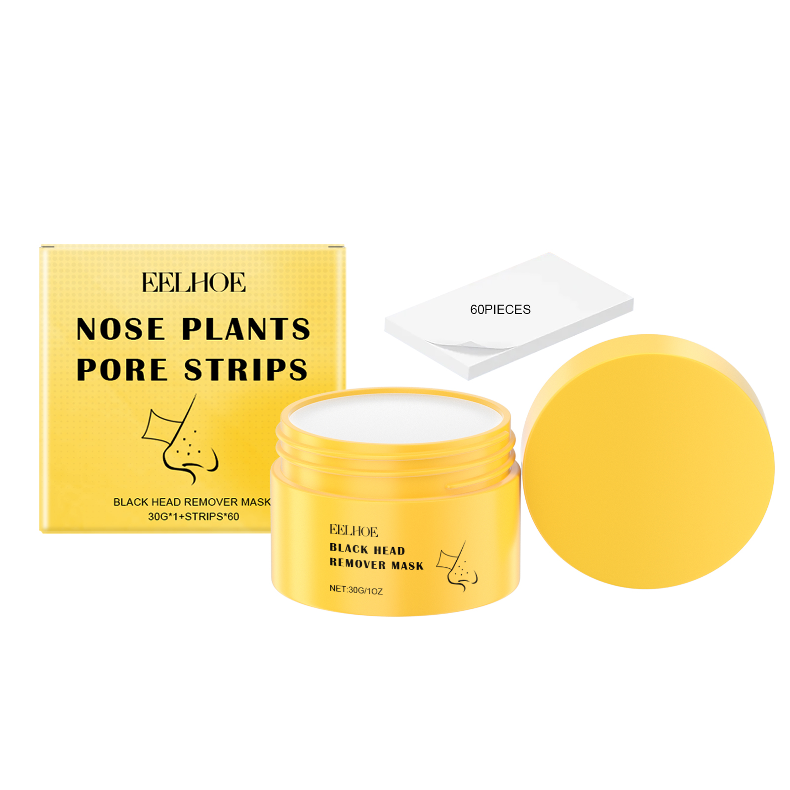 EELHOE Blackhead Cleansing Nose Patch Gently Cleanses T Zone Pores, Acne Moisturizes Skin And Tears Nose Mask_voghion.com