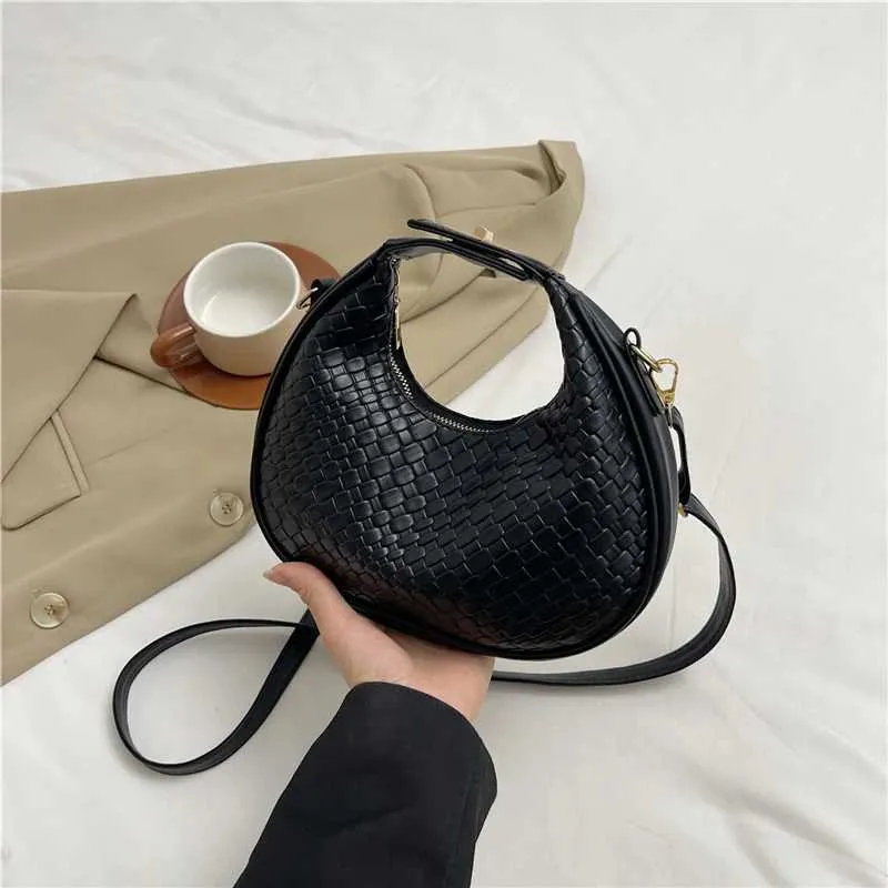 Borsa a tracolla da donna di alta qualità, nuova moda, design di nicchia, stile semplice, borsa a tracolla intrecciata da donna Ba241106_voghion.com