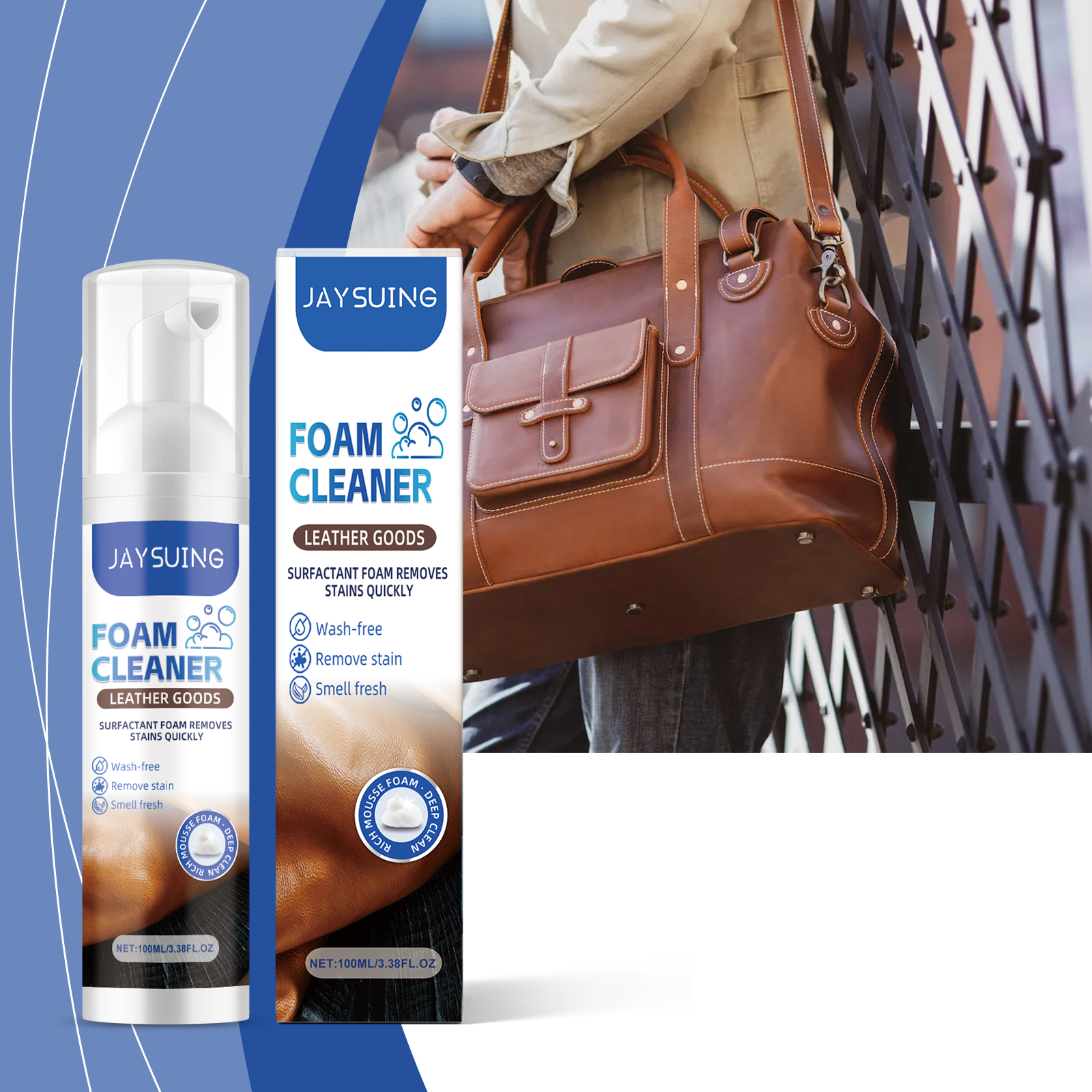 Jaysuing Leather Products Foam Cleaner Multi-Functional Leather Cleaner Sofa Boots Leather Shoes Maintenance Agent_voghion.com