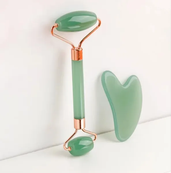 Gua Sha Board 2PCS Massage Stone For Facial Body Skincare Roller Scraping Massager Natural Resin Facial Lifting Scraper Neck Anti Wrinkle Massager T_voghion.com