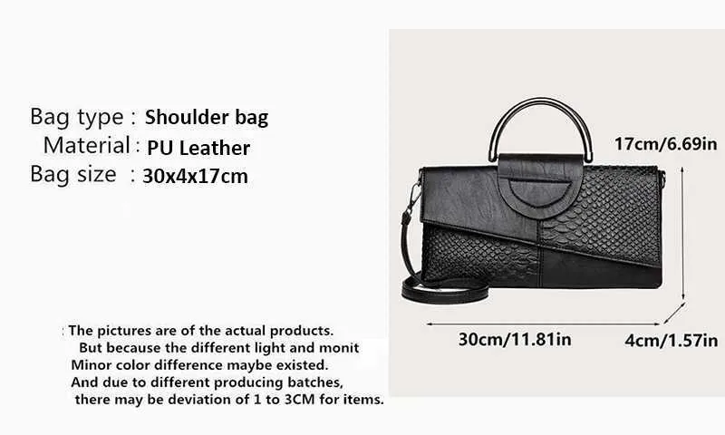 Borsa a mano elegante da donna con stampa pitone e tracolla_voghion.com