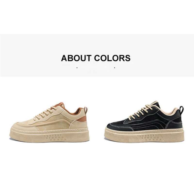 Kevään uudet hengittävät pienet valkoiset miesten opiskelijatrendit monipuoliset paksupohjaiset urheilulliset rentolautakengät trendikkäät_voghion.com