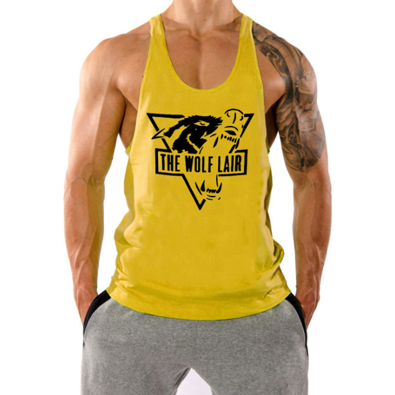 Fitnessvest, løstsiddende sportscamisole, ærmeløs T-shirt, sildebensmuskel, herretræningstøj_voghion.com