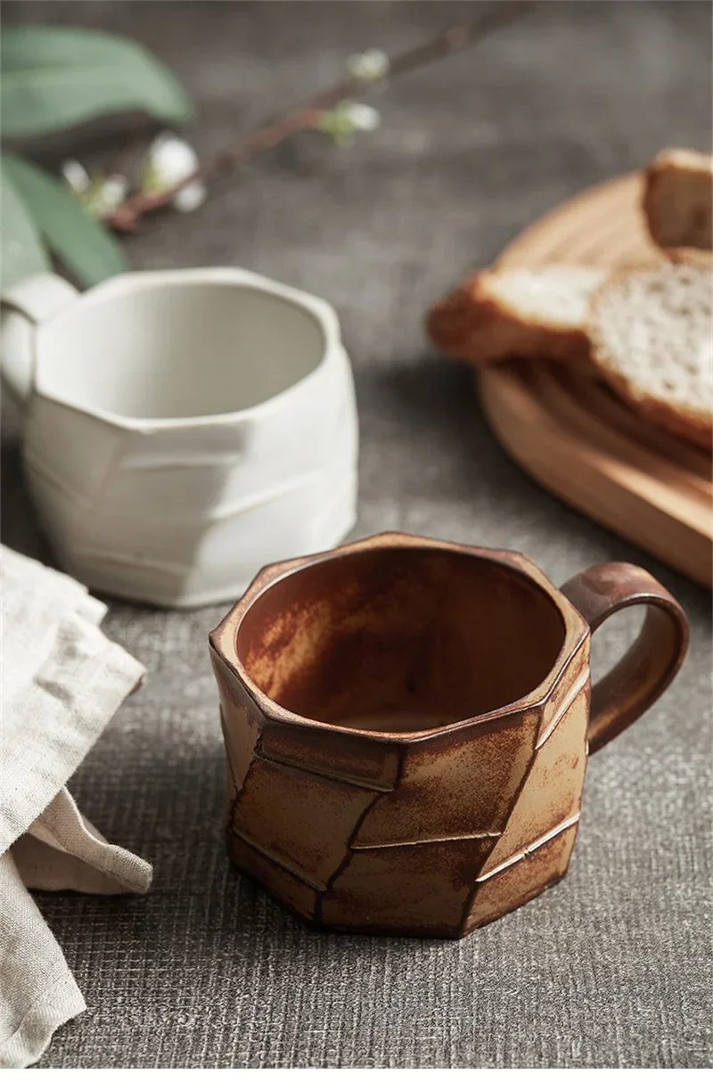 Vintage Japanese Ceramic Coffee Mug Handmade Aesthetic Gift_voghion.com
