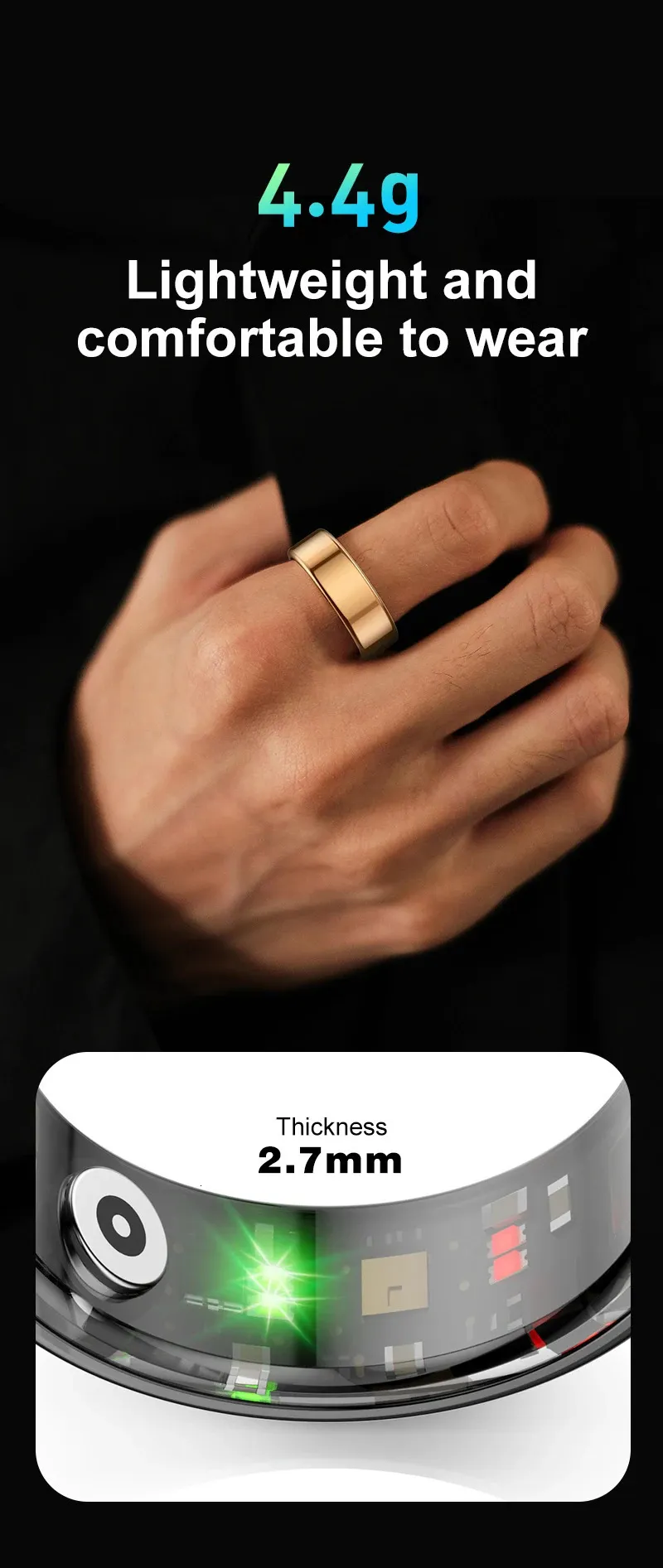 Ola Espirte est Technology Health Smart RIng Fiess Trackers Ring heart Rate Monitor Sleep for Xiaomi Sr200 M1 R3 240507_voghion.com