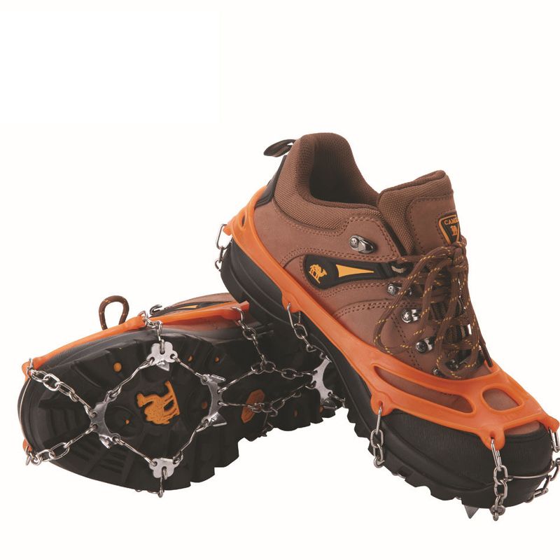 8 couvre-chaussures d'alpinisme sur glace en plein air, chaîne simple, crampons antidérapants à huit dents_voghion.com
