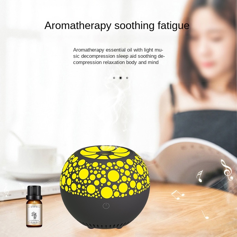 Orange liten ljudlampa utomhus trådlös Bluetooth-högtalare färgglad LED aromaterapi subwoofer kreativ gåva_voghion.com