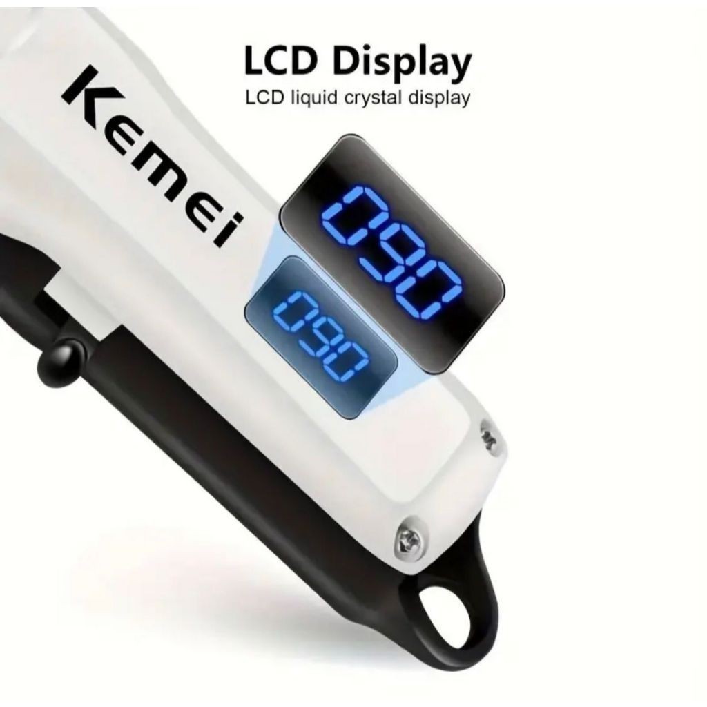 KM-232 Mașină de tuns profesională cu încărcare USB, tuns fără fir, LCD, tuns pentru bărbați_voghion.com