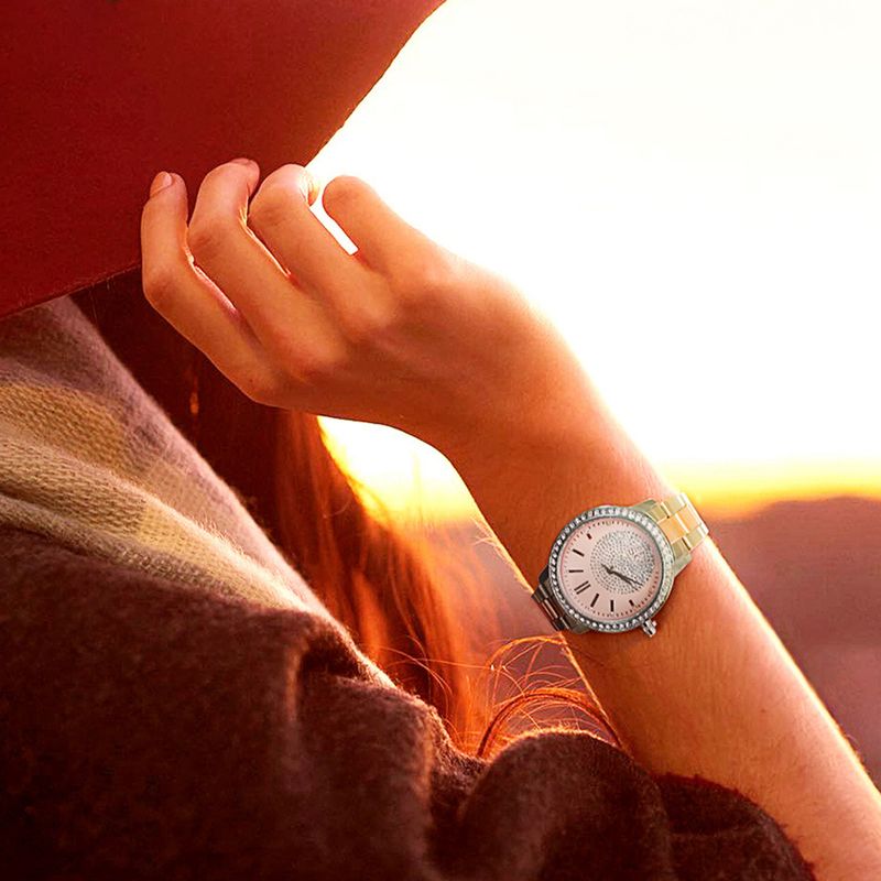 Yamaler orologio al quarzo con display analogico intarsiato con cinturino in acciaio inossidabile moda donna_voghion.com