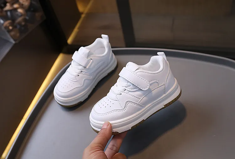 Toddler Kids Fashion Design Walking White Shoes Non-slip Casual Trainers Happysteps Infant Boys Girls Outdoor Board_voghion.com