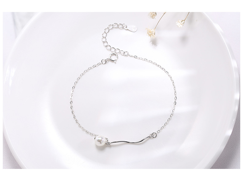 Special price Wanying Jewelry Wave Pearl Bracelet S Pure Silver Korean Edition Personalized Creative Accessories_voghion.com