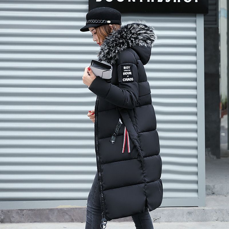 Women's Clothing New padded for women long styledown thickened over the knee fur collar cotton jacket soft winter coat_voghion.com