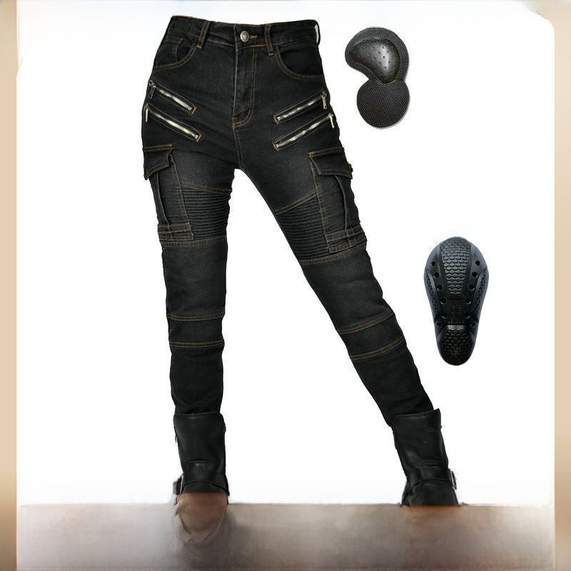 Jeans stile Harley da donna VOLERO con ginocchiere regolabili_voghion.com