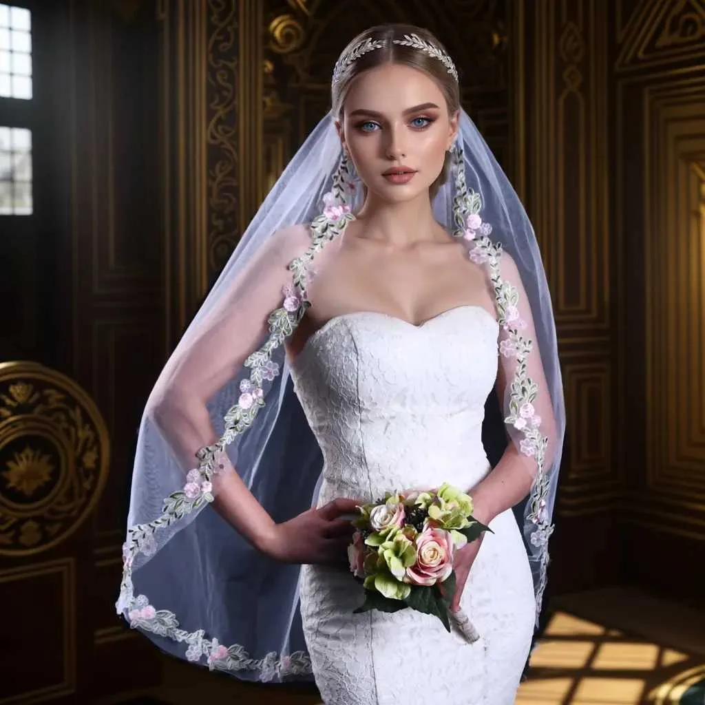 Haarschmuck Kurzer Schleier Spitzenkante Brautschleier 1 Stufe Fingerspitzenlänge Mantilla Weiche Brautkleider Zubehör Für_voghion.com