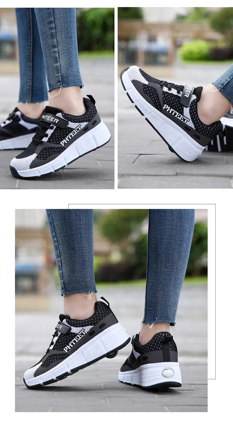 New Kids 2 Wheels Roller Skates Sneakers Skati Outdoor Blade Retractable Flyi Shoes Child Girl Boys Breathable_voghion.com