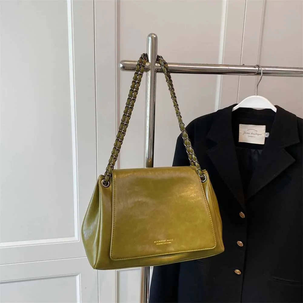 MOODS Retro Tašky přes rameno Pro Ženy 2023 Designová Kabelka Elegantní Řetízek Měkká PU Kůže Velká Kapacita Crossbody Messenger_voghion.com
