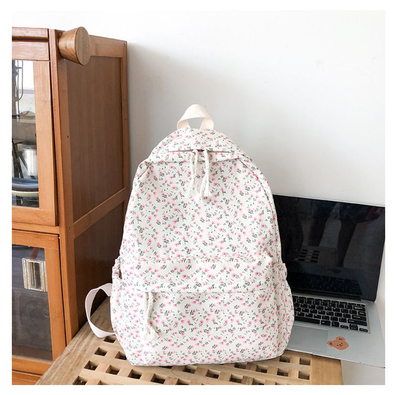 Schultasche weibliche kleine frische literarische Allgleiches Freizeit Blumenmädchen Student Rucksack_voghion.com