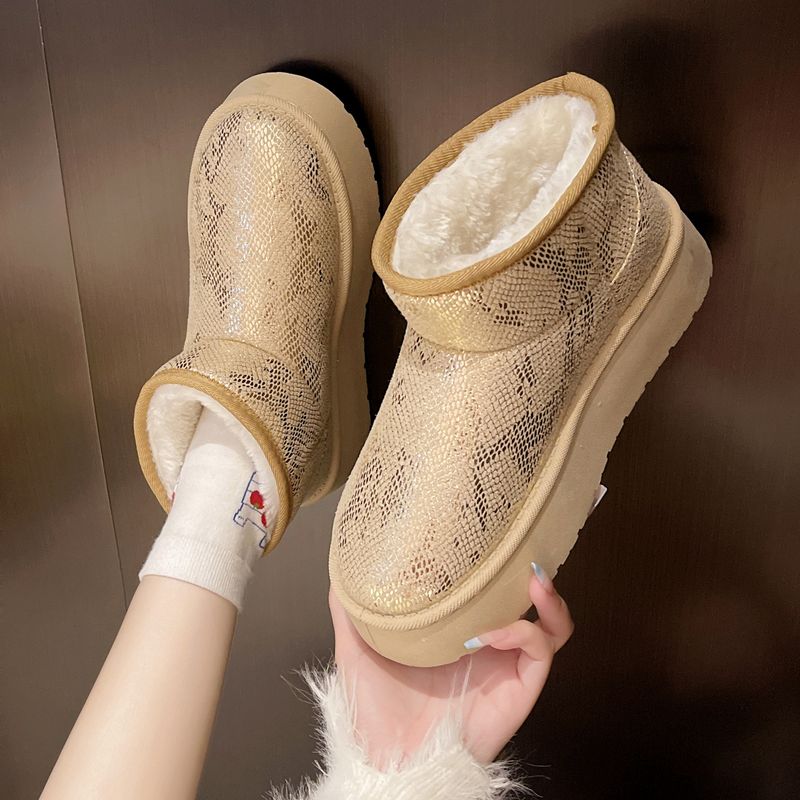Internet-Berühmtheit neuer Herbst- und Winterschnee 2024 koreanische Version dickbesohlter Modetrend kurze Stiefel plus Veet warm_voghion.com