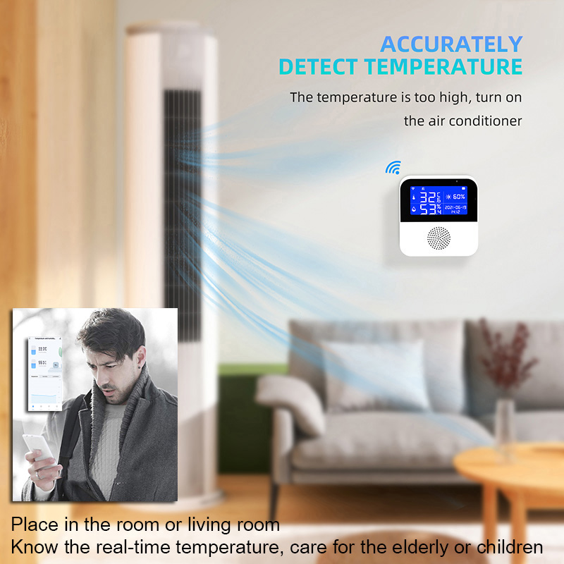 WiFi Tuya Smart Life Οθόνη LED Θερμοκρασίας, Υγρασίας, Σαλόνι, Γραφείο, Εσωτερικό Ενυδρείο, Γραμμή Ανιχνευτή Θερμοκρασίας Νερού_voghion.com