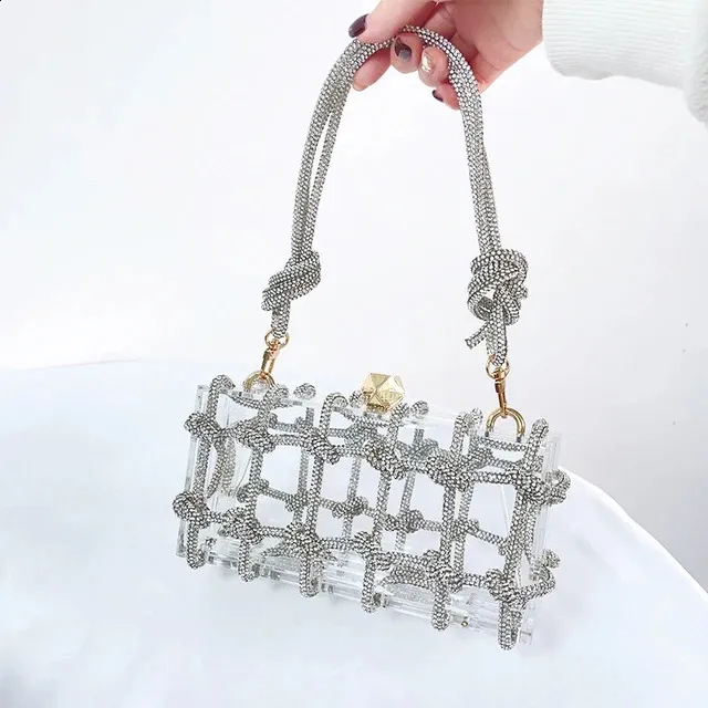20 Colors Dia Clear Acrylic Box Evening Clutch Bags Women Woven Knotted Rope Rhie Purse And Handbags 240725_voghion.com