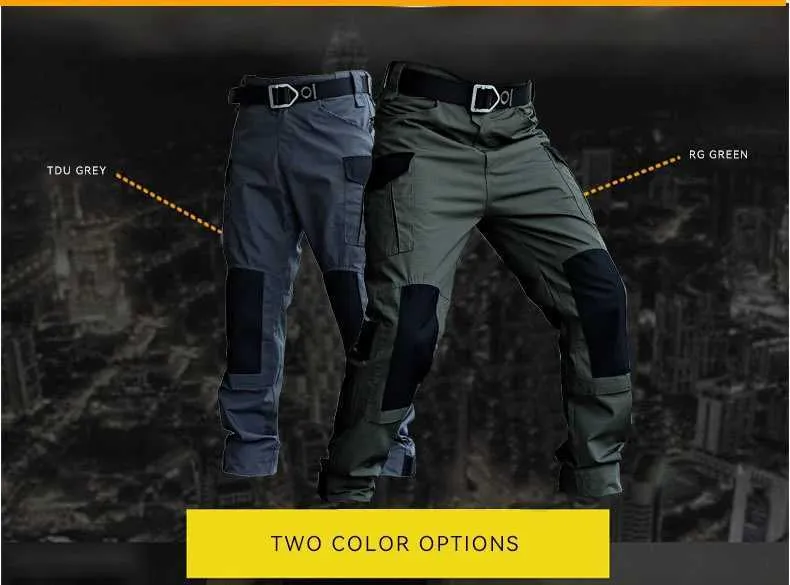 Militär Taktesch Cargo Männer Arméi Trainingshosen Multi-Täsch Verschleißbeständeg Waasserdicht Hosen Männer Wanderhosen Casual Hosen_voghion.com