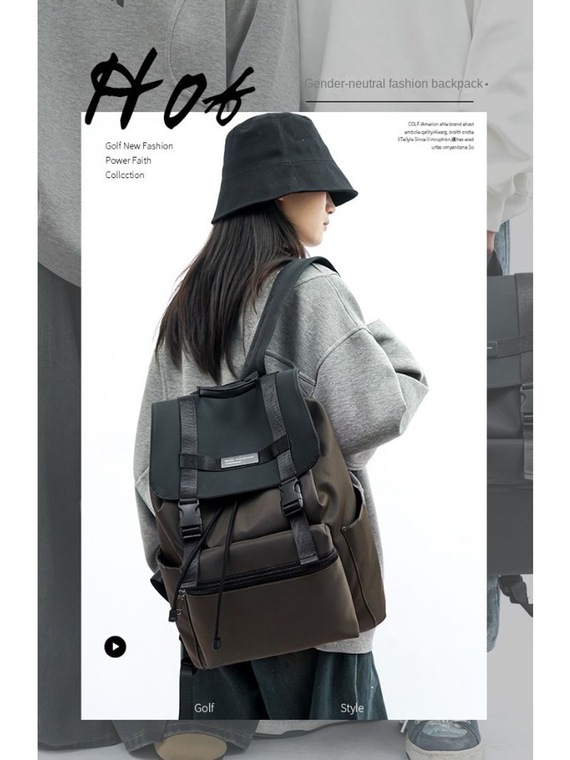 Dräieckeg zesummeklappbar Schoultasch Trendy Casual Grousskapazitéit Reesrucksak_voghion.com