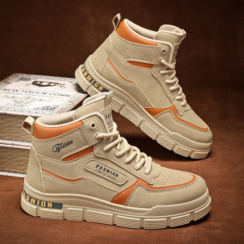 Autumn New Breathable High Top Martin Boots Men’s British Non Slip Workwear Casual Labor Protection Shoes Men