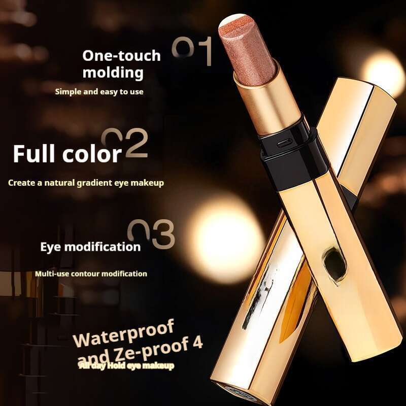 Dreifarbiger Perlen-Lidschattenstift, kein fliegendes Puder, Lidschatten-Make-up_voghion.com