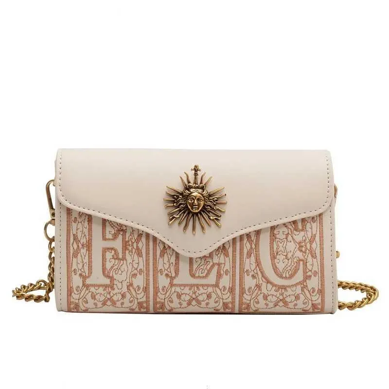 Korean Version Of Niche Design Embroidered Chain Womens Shoulder Crossbody Bag New Fashionable And Stylish Texture_voghion.com
