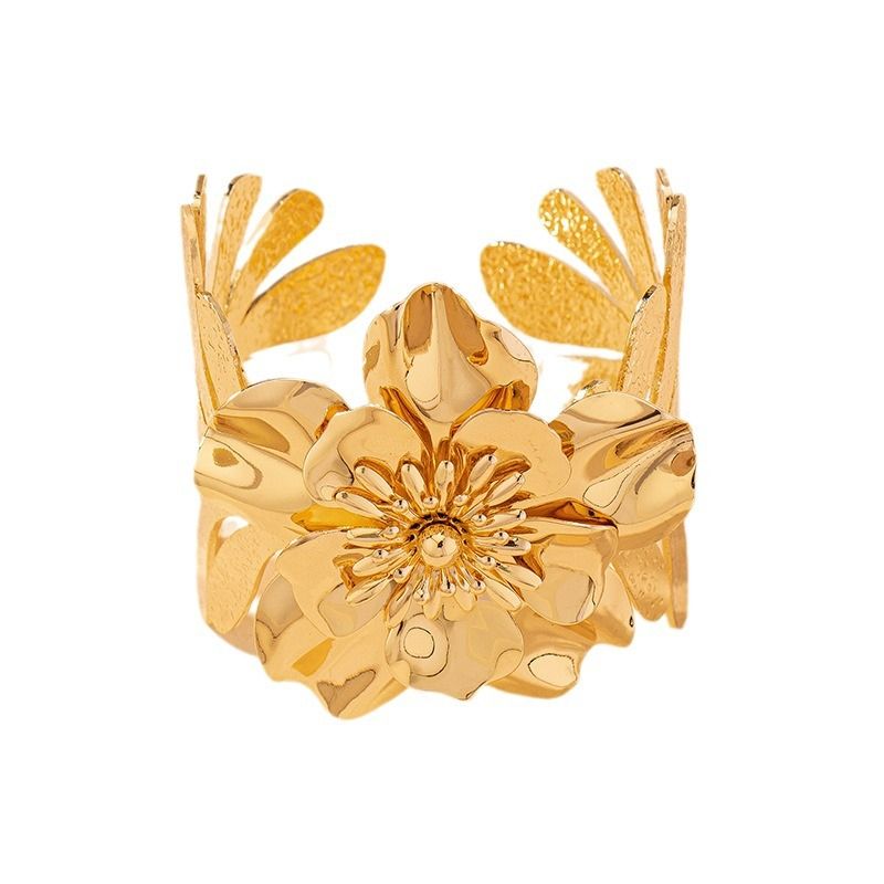 Braccialetto da donna rotondo Wer con foglia personalizzata in francese, gioiello da mano_voghion.com